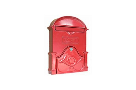 POSTALÁDA ÖNTÖTT PIROS   KÜRTÖS    V-330 33*30CM