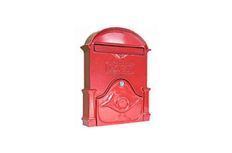 POSTALÁDA ÖNTÖTT    PIROS KÜRTÖS V-400XL 40*30*11CM