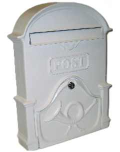 POSTALÁDA ÖNTÖTT    FEHÉR KÜRTÖS V-400XL 40*30*11CM