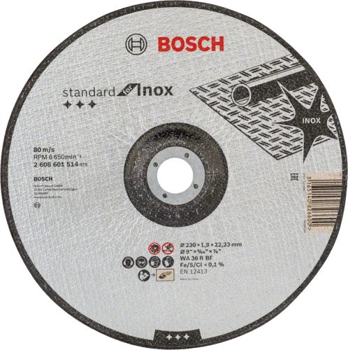 VÁGÓKORONG FÉMRE INOX BOSCH 2608601514 230*1.9*22