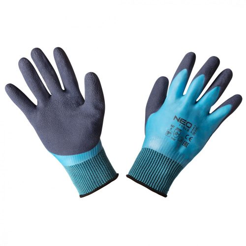 VÉDŐKESZTYŰ LATEXES POLYESTER 2RÉTEG  9" NEO TOOLS